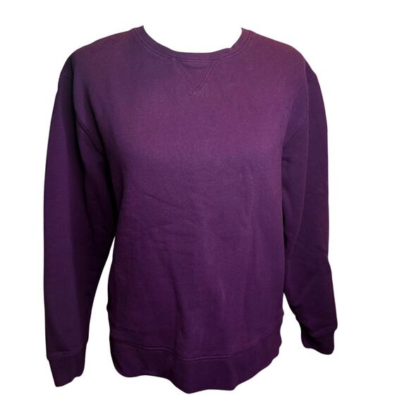 Quince Organic Midweight French Terry Crewneck, Purple, Men's Size Small - Picture 1 of 6